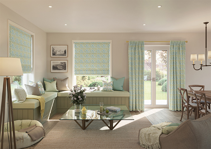 Leaf Vine, Jade - Roman Blind - Image 8